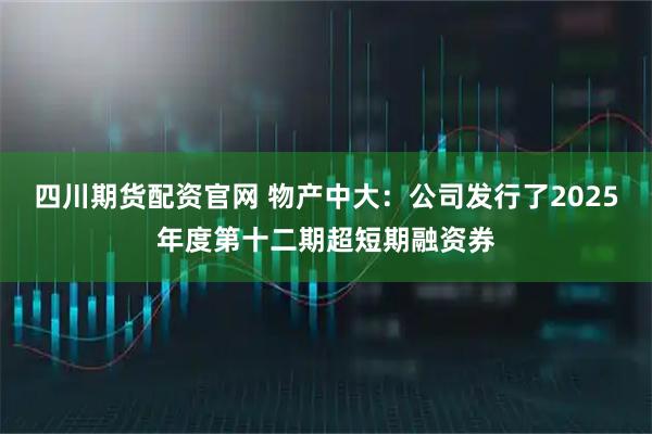 四川期货配资官网 物产中大：公司发行了2025年度第十二期超短期融资券
