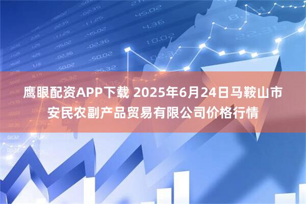 鹰眼配资APP下载 2025年6月24日马鞍山市安民农副产品贸易有限公司价格行情