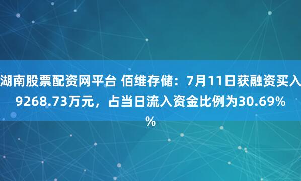 湖南股票配资网平台 佰维存储：7月11日获融资买入9268.73万元，占当日流入资金比例为30.69%
